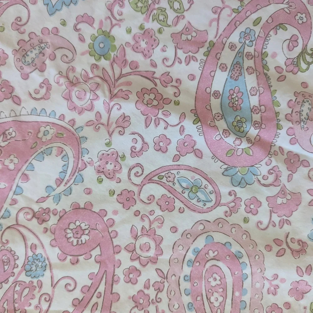 Pottery Barn Kids Duvet Brooklyn Pink and Green Paisley Twin Size